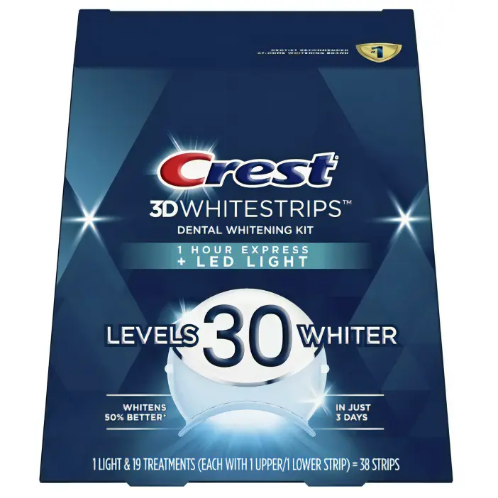 Crest 1 Hour Express whitestrips with LED light.