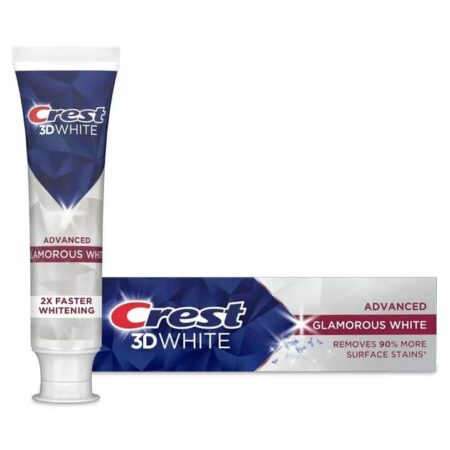 Crest Glamorous White Toothpaste Box And Tube