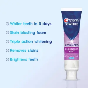 Crest Advanced Luminous Mint Whitening Toothpaste Full Features