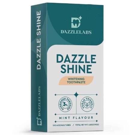 3% hydrogen peroxide toothpaste twin pack box by DazzleLabs Dazzle Shine