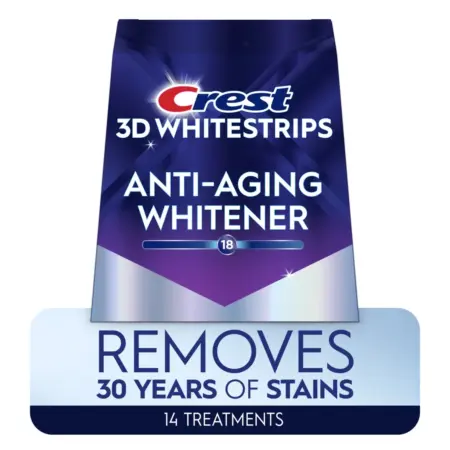 Crest Anti-Aging Whitener White Strips Removes 30 Years of Stains