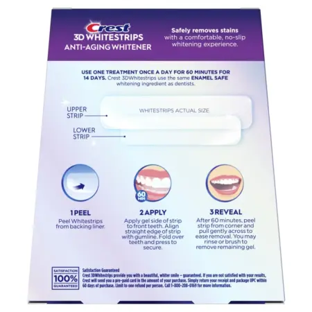 Crest Anti-Aging Whitener White Strips Back Of Box